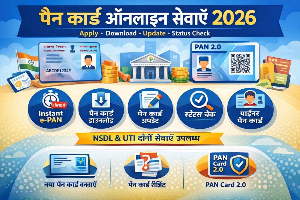 PAN Card Online Services 2026 – Apply PAN Card, Download e-PAN, Update PAN Card, PAN Status Check, PAN Card 2.0 Information