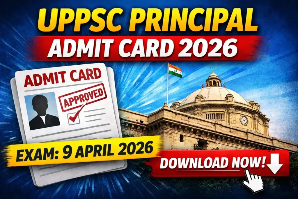 UPPSC Principal Admit Card 2026 Download Link Exam Date 9 April
